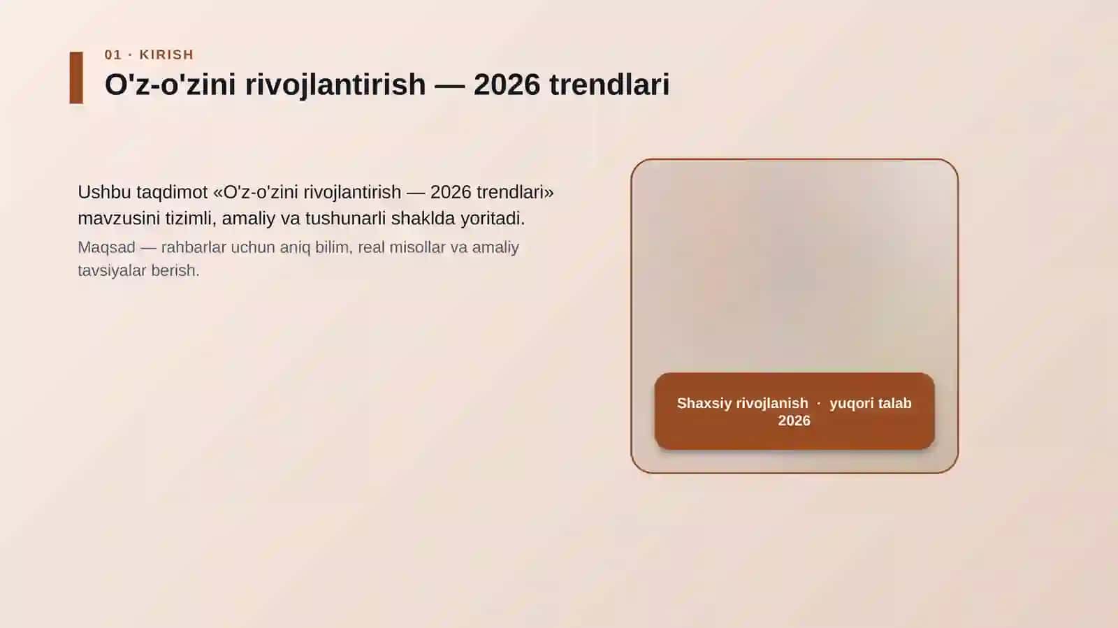 O'z-o'zini rivojlantirish — 2026 trendlari 4