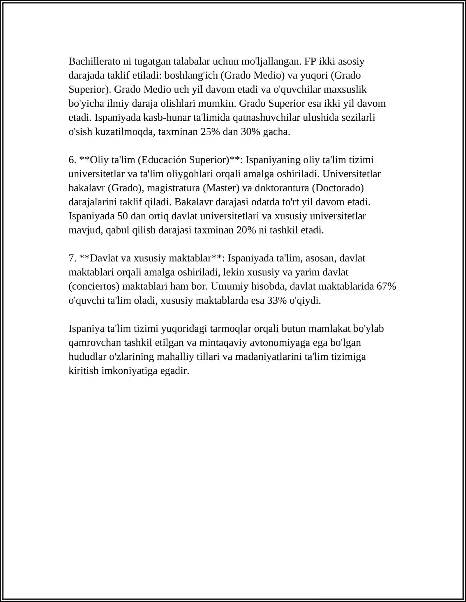 ISPANIYA TA'LIM TIZIMI VA ALOHIDA EHTIYOJI BOR BOLALARGA TA'LIM TARBIYA BERISH TIZIMI 4