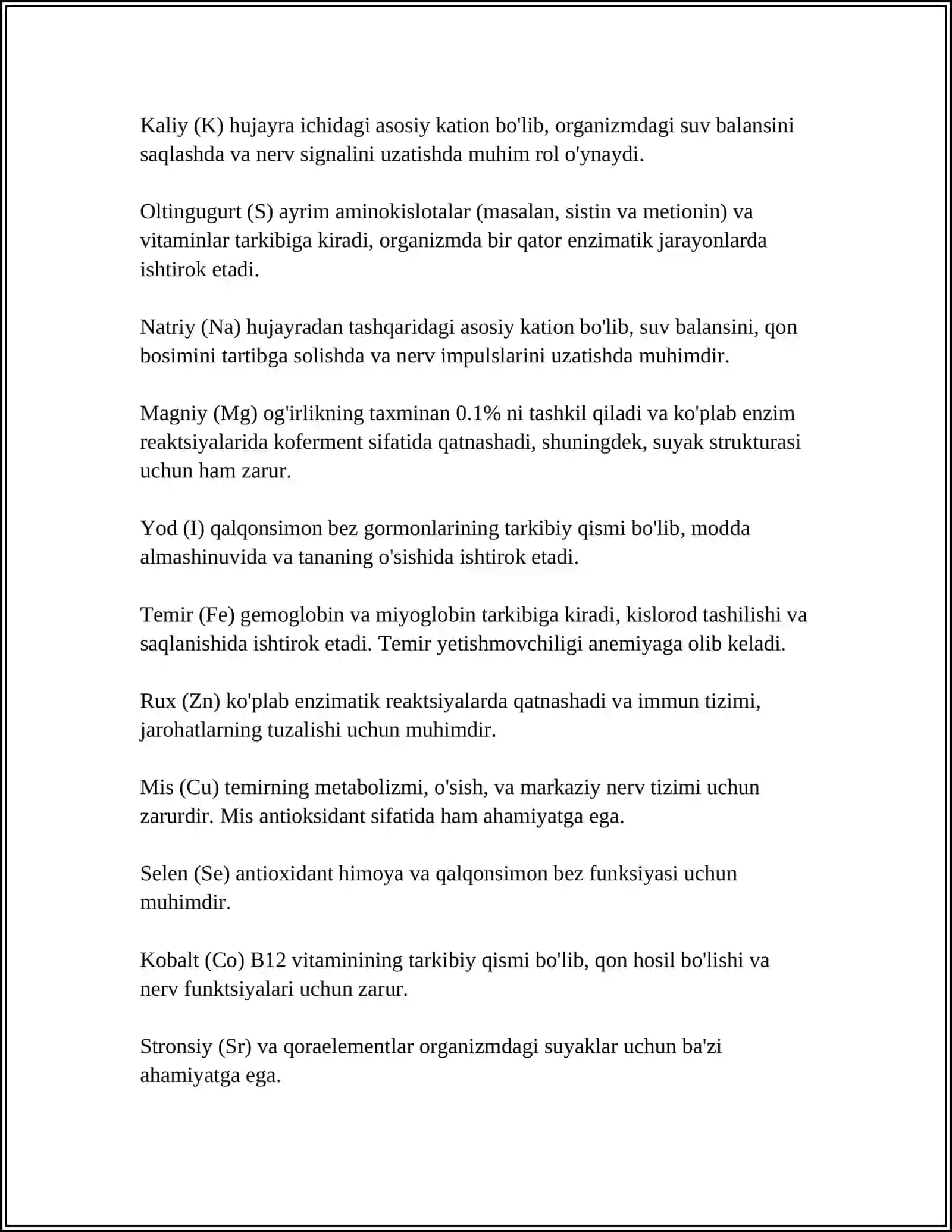 KIMYO FANINI BOSHQA (BIOLOGIYA, EKOLOGIYA, GEOGRAFIYA) FANLARI 4