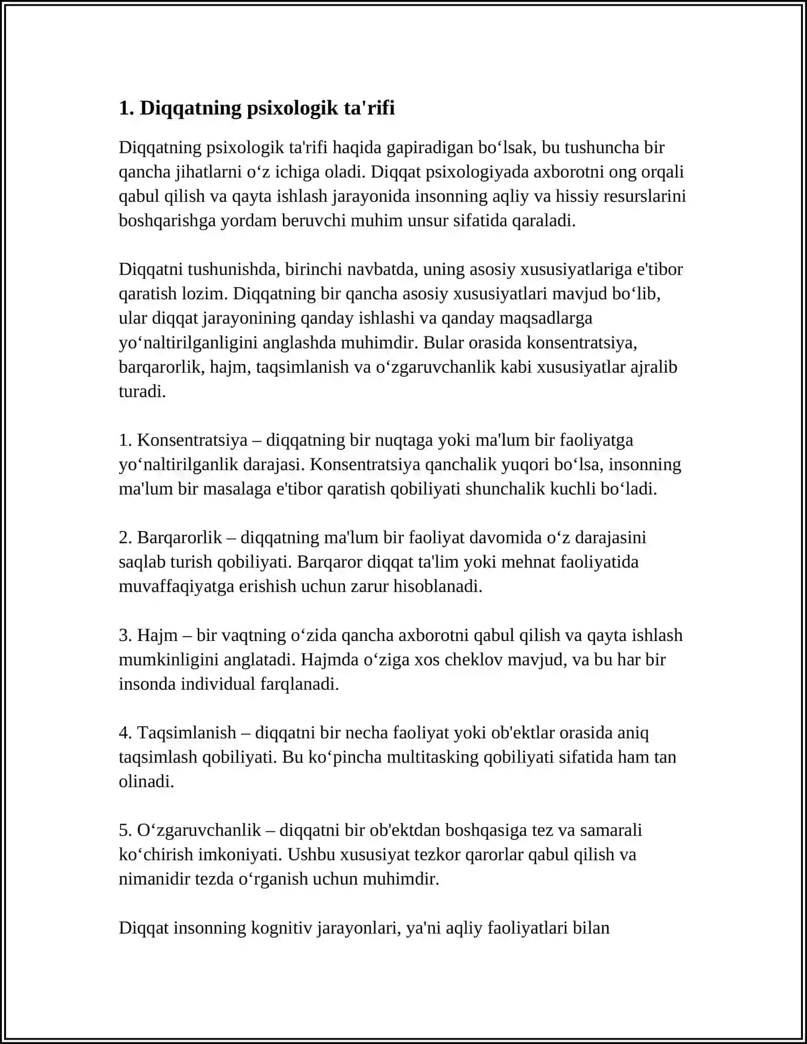 DIQQAT TURLARI VA UNING XUSUSIYATLARI 4