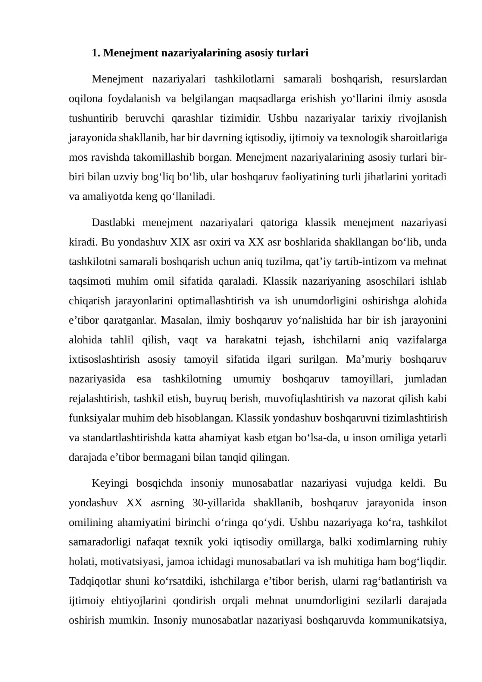 MENEJMENT NAZARIYALARINING AMALIYOTGA TA'SIRI VA ULARNING INTEGRATSIYASI 4
