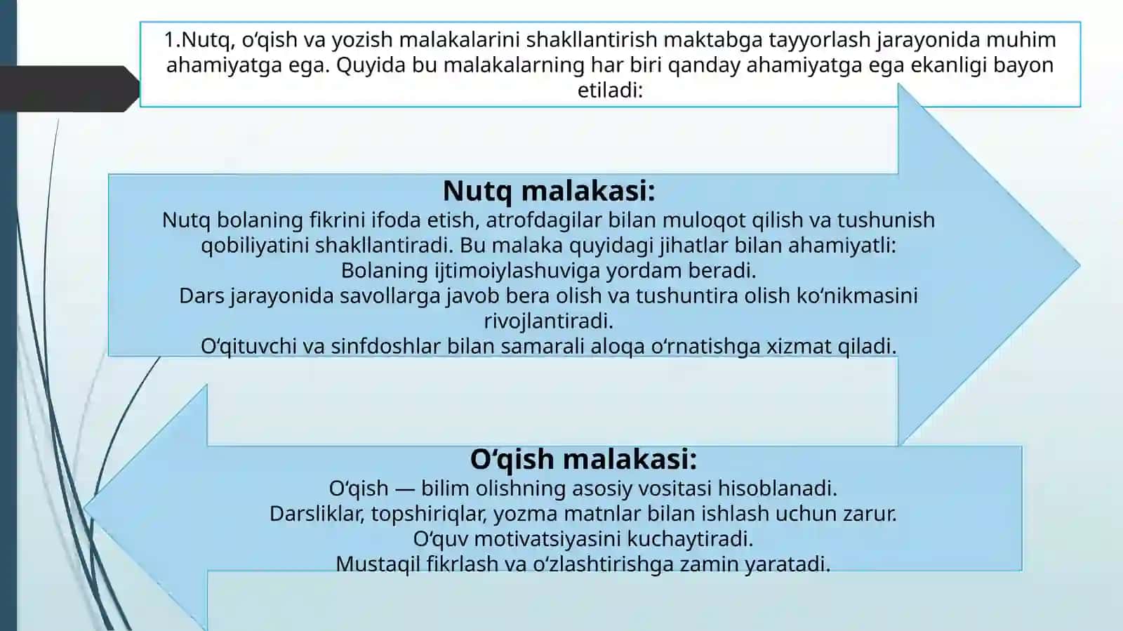 Nutq, o'qish, yozish malakalarini shakllantirishning maktabga tayyorlashdagi ahamiyati 4