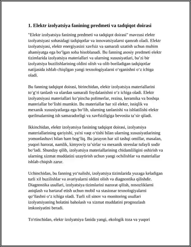 ELEKTR IZOLYATSIYA FANINING PREDMETI VAZIFALARI VA AHAMIYATI 4