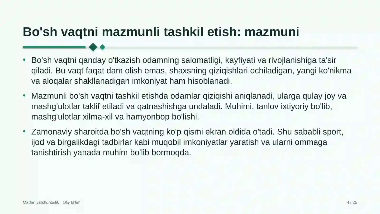 Kriminalistika laboratoriyalarida bo'sh vaqtni mazmunli tashkil etish 4