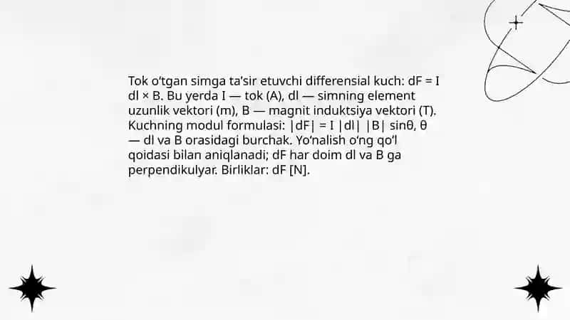Magnit Maydonidagi Tokka Ta'sir Etuvchi Kuch 4