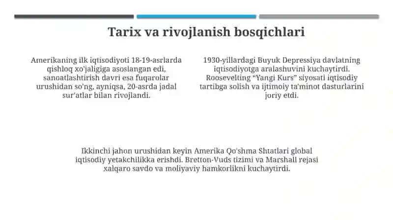 Bozor iqtisodiyotining "Amerikacha" modeli 4