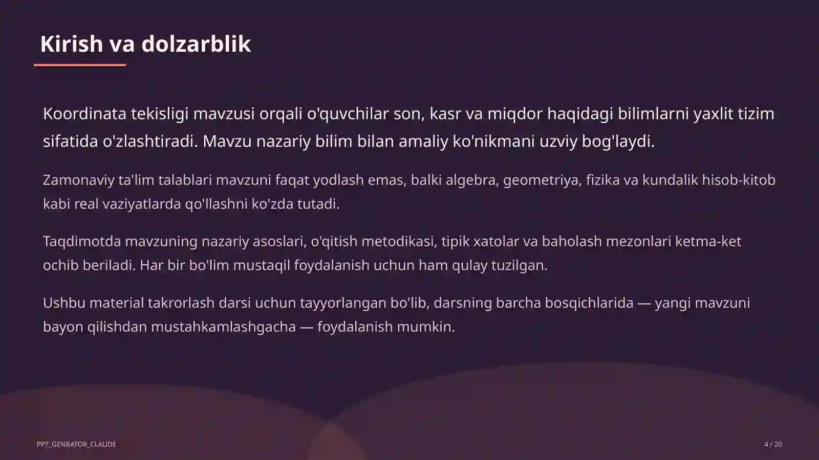 Koordinata tekisligi (6-sinf) 4