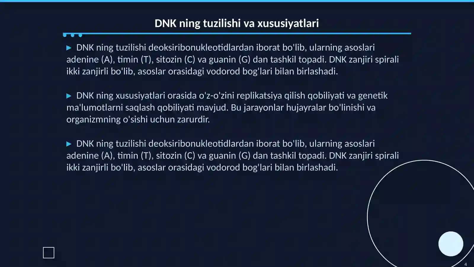 DNK va RNK ning tuzilishi va funksiyalari 4