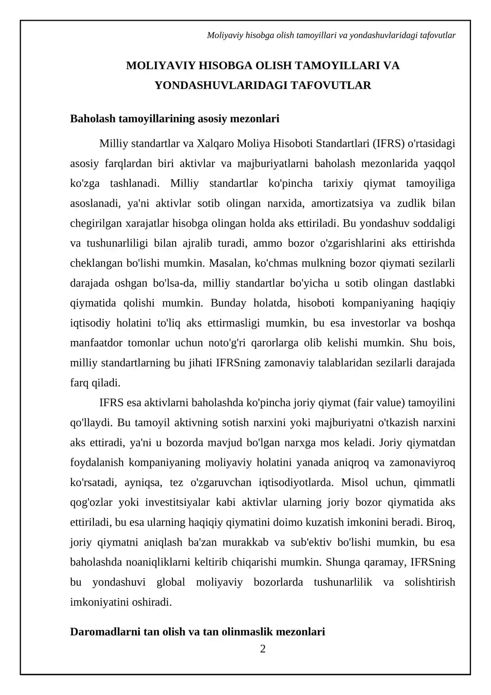 Milliy standartlar va IFRS ortasidagi asosiy farqlar 4