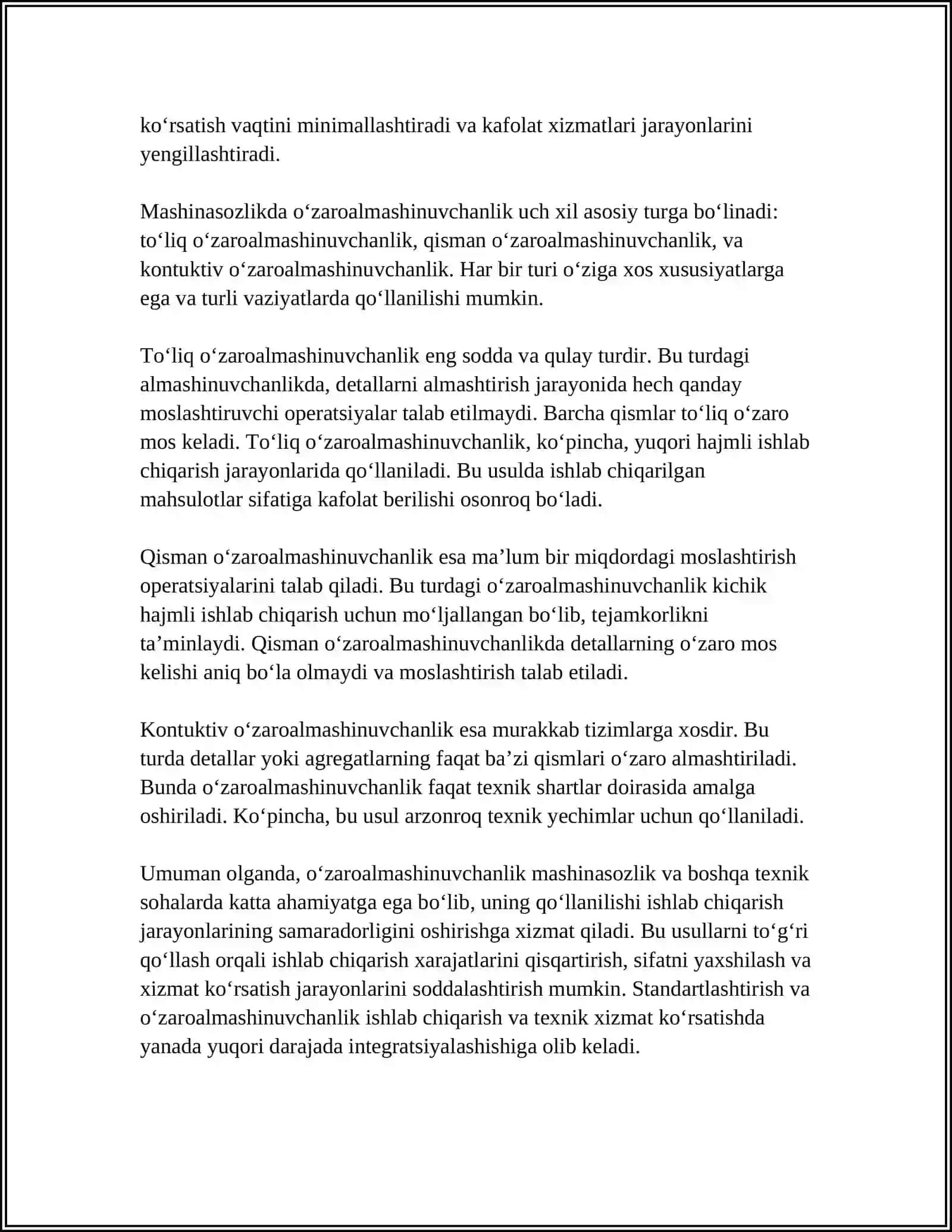 Oʻzaroalmashinuvchanlik tushunchasi va mohiyati 4