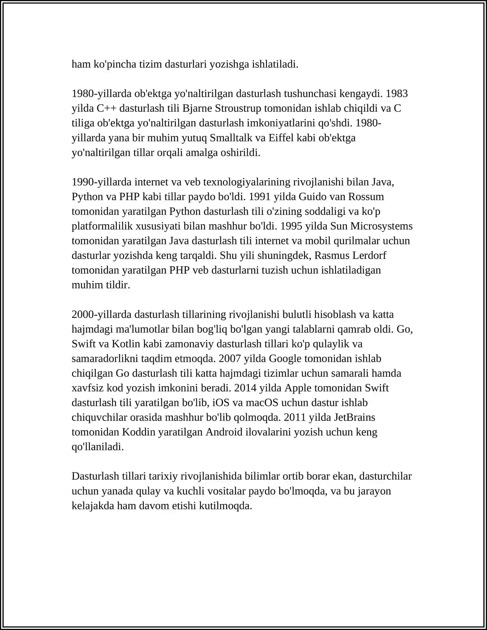 DASTURLASH TILLARINING TUZILISHI VA TASNIFI 4