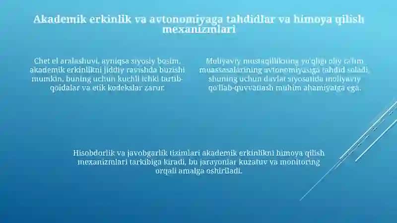 Oliy ta'limda akademik erkinlik va avtonomiya tamoyillari 4