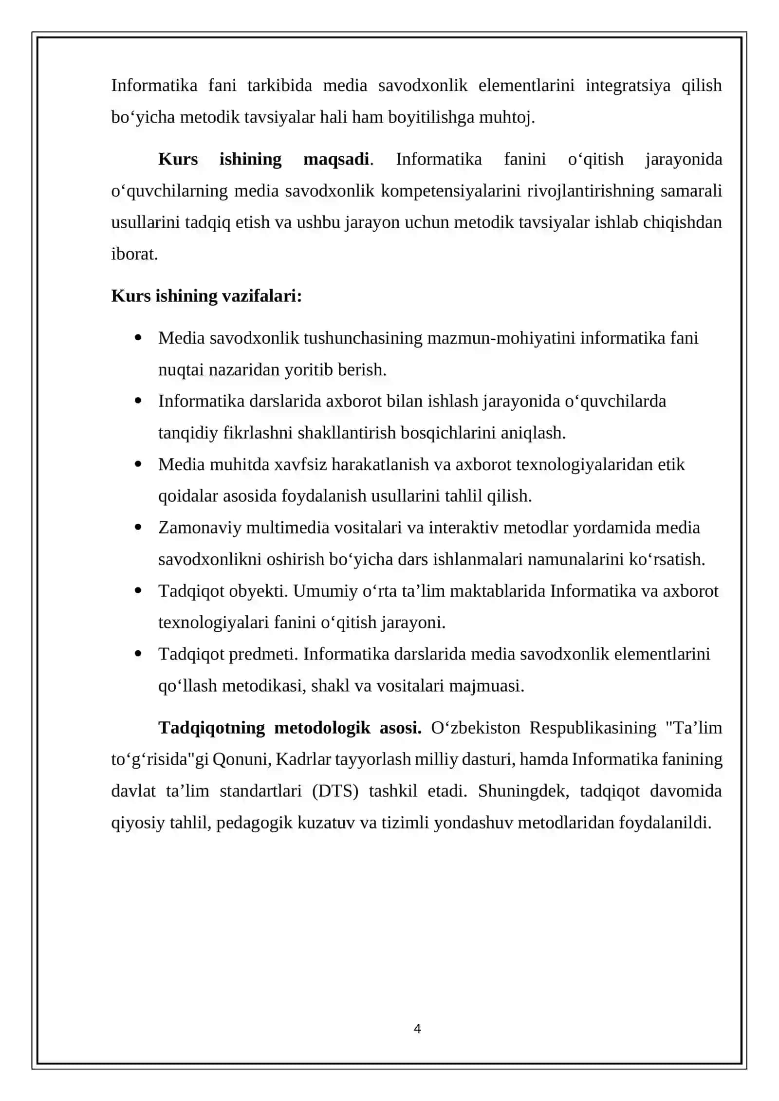 INFORMATIKA FANIDA MEDIA SAVODXONLIK 4