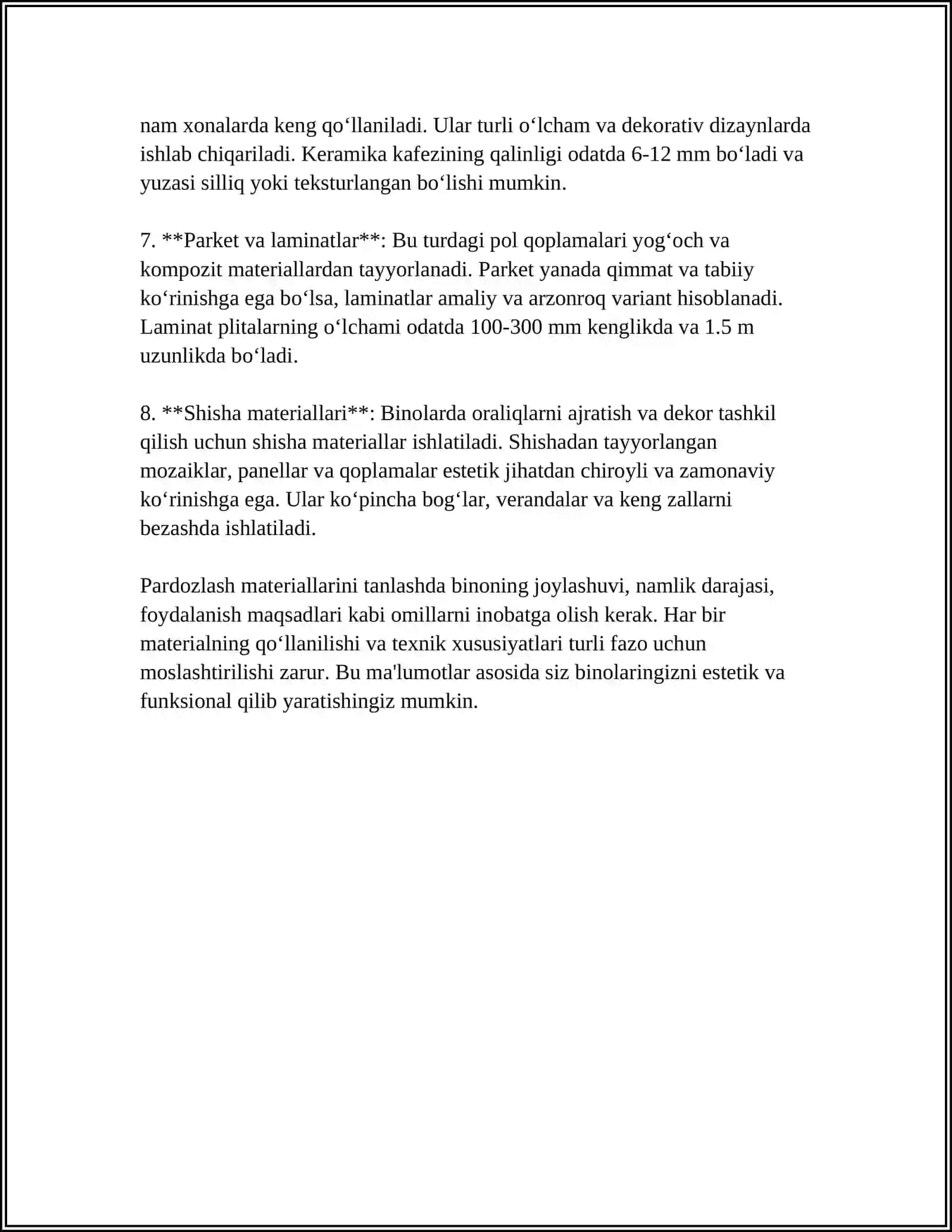 PARDOZLASH VA ISSIQLIK IZOLYATSIYA MATERIALLARINING TURLARI 4