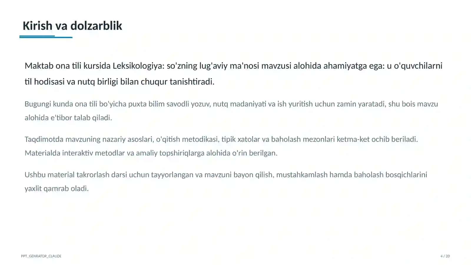 Leksikologiya: so'zning lug'aviy ma'nosi (5-sinf) 4