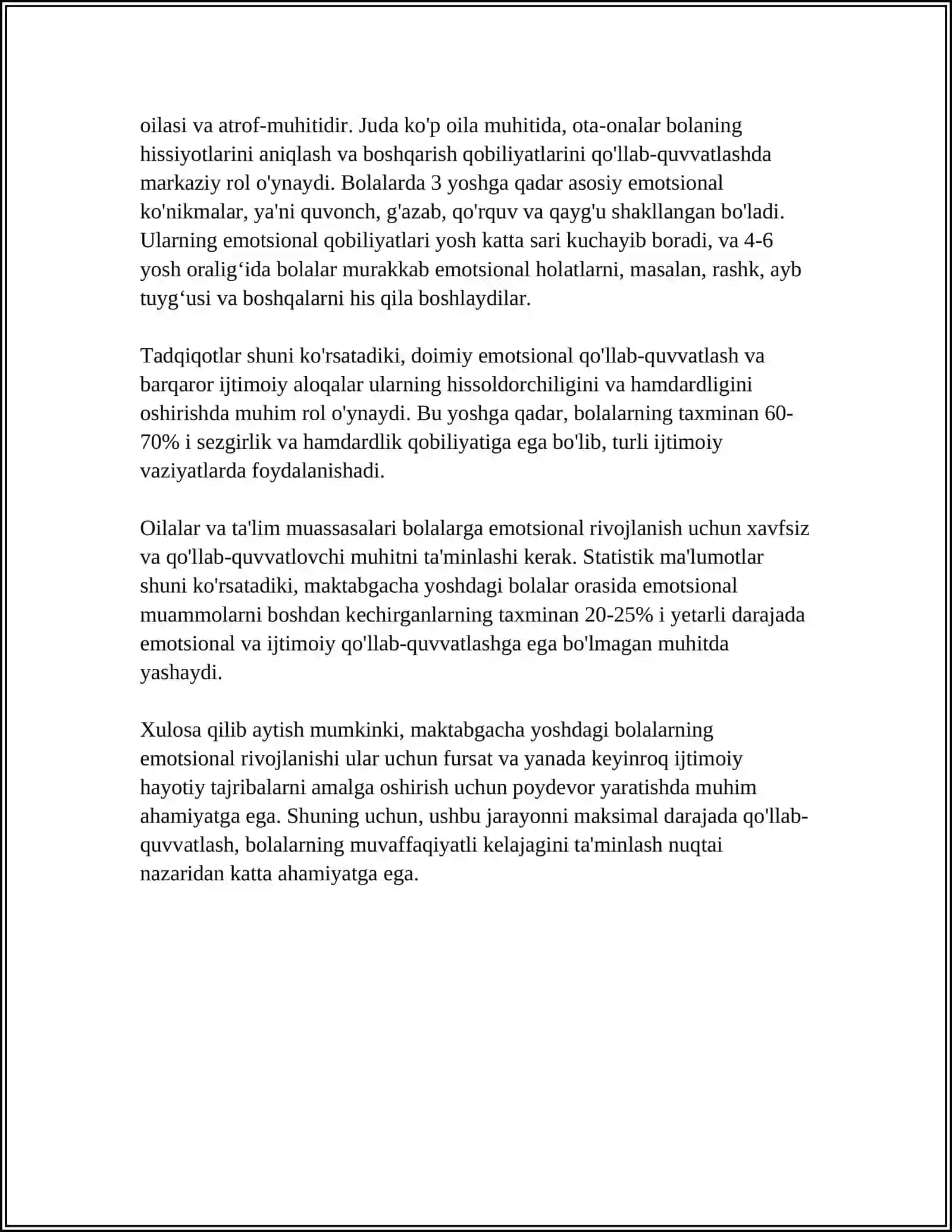MAKTABGACHA BOʻLGAN BOLALARNING PSIXOLOGIK RIVOJLANISHI 4