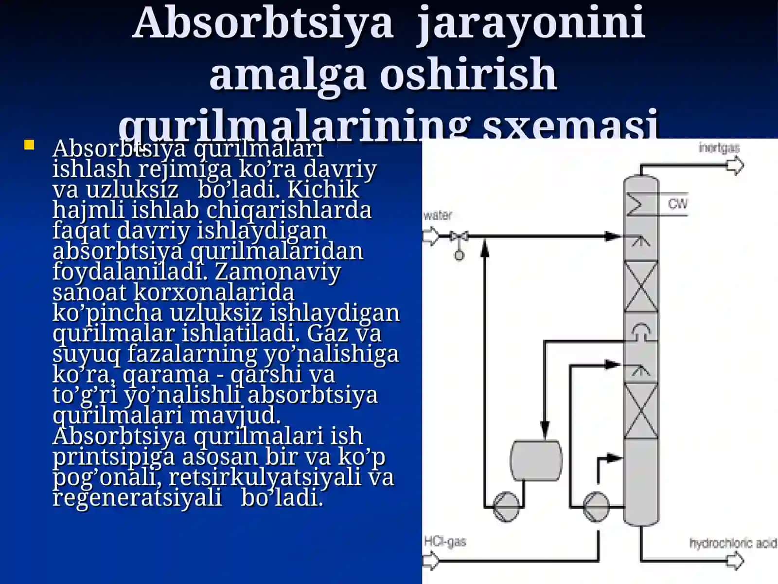 Gazlarni tozalash usullari (absorbsiya, adsorbsiya) 4
