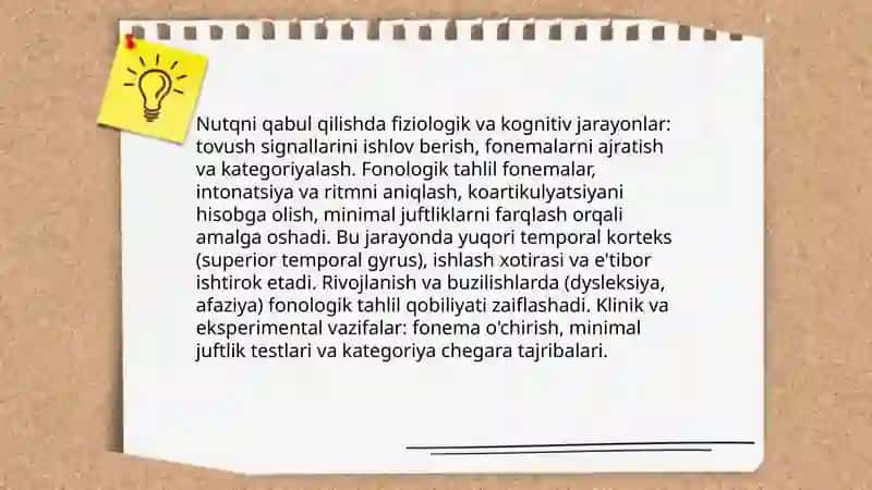 Nutq va tilning kognitiv asoslari 4