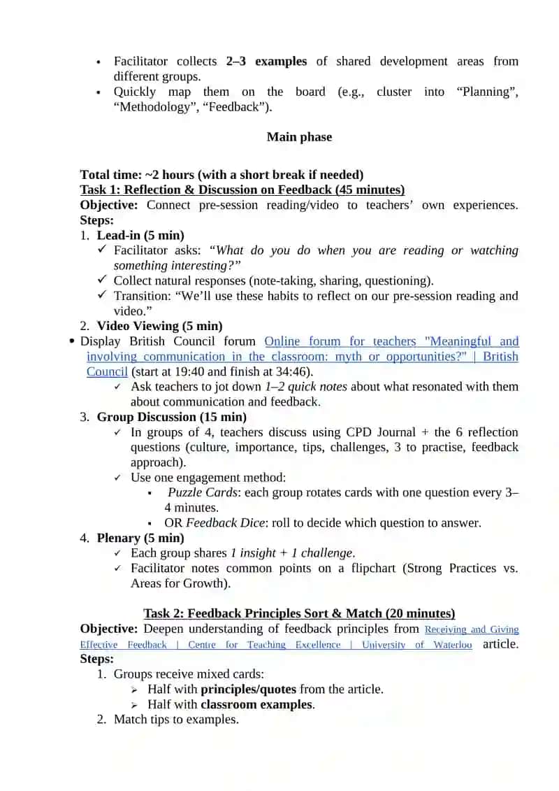 Cluster School CPD Session Plan 11 4