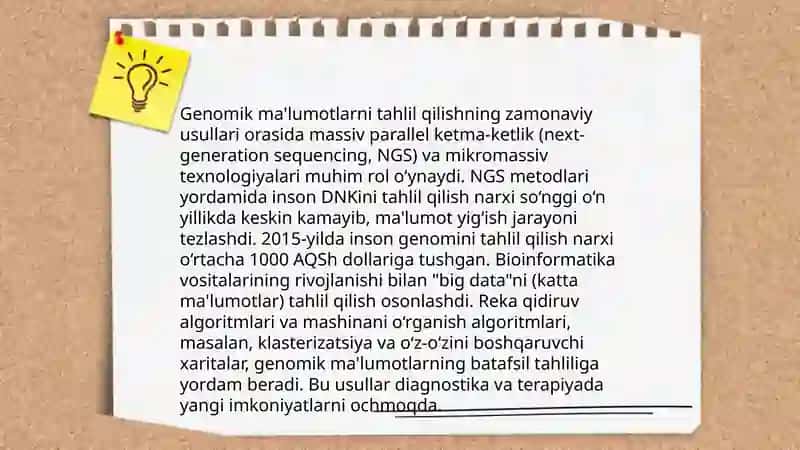 Inson genomi. Genomika va genom tibbiyotning istiqbollari. Patologik anatomiyada etika muammolari 4