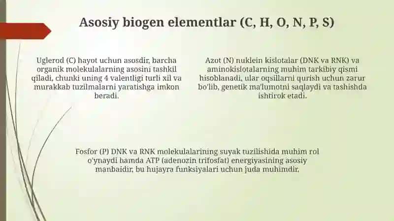 Biogen elementlar 4