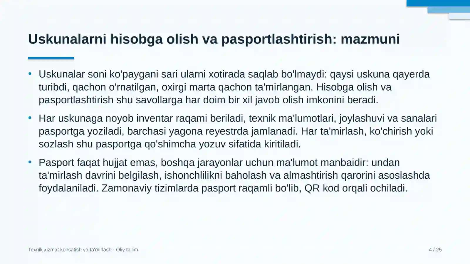 vagon depolarida uskunalarni hisobga olish va pasportlashtirish 3513 4