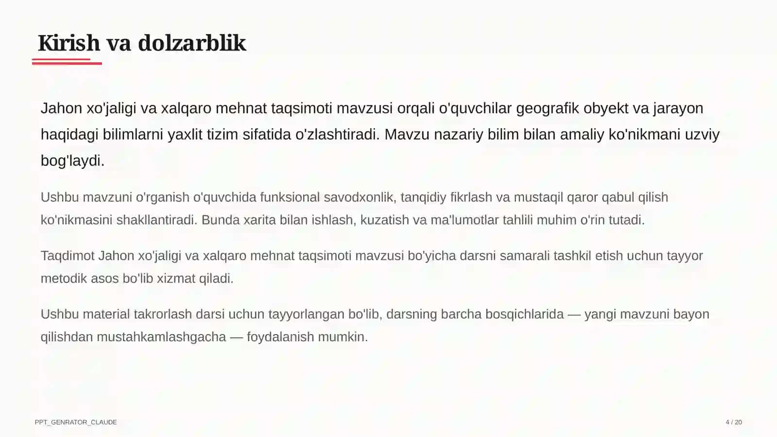 Jahon xo'jaligi va xalqaro mehnat taqsimoti (10-sinf) 4