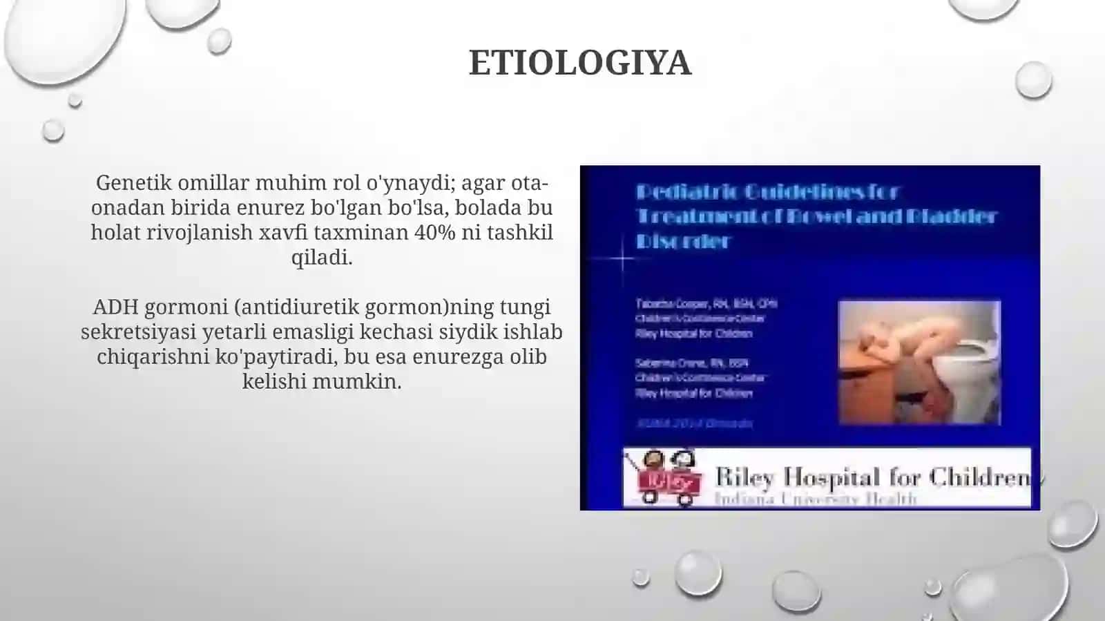 Bolalarda Enurez, siydik chiqarish yo‘llari neyrogen disfunksiyasi 4