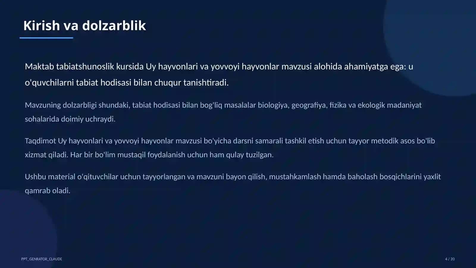 Uy hayvonlari va yovvoyi hayvonlar (1-sinf) 4