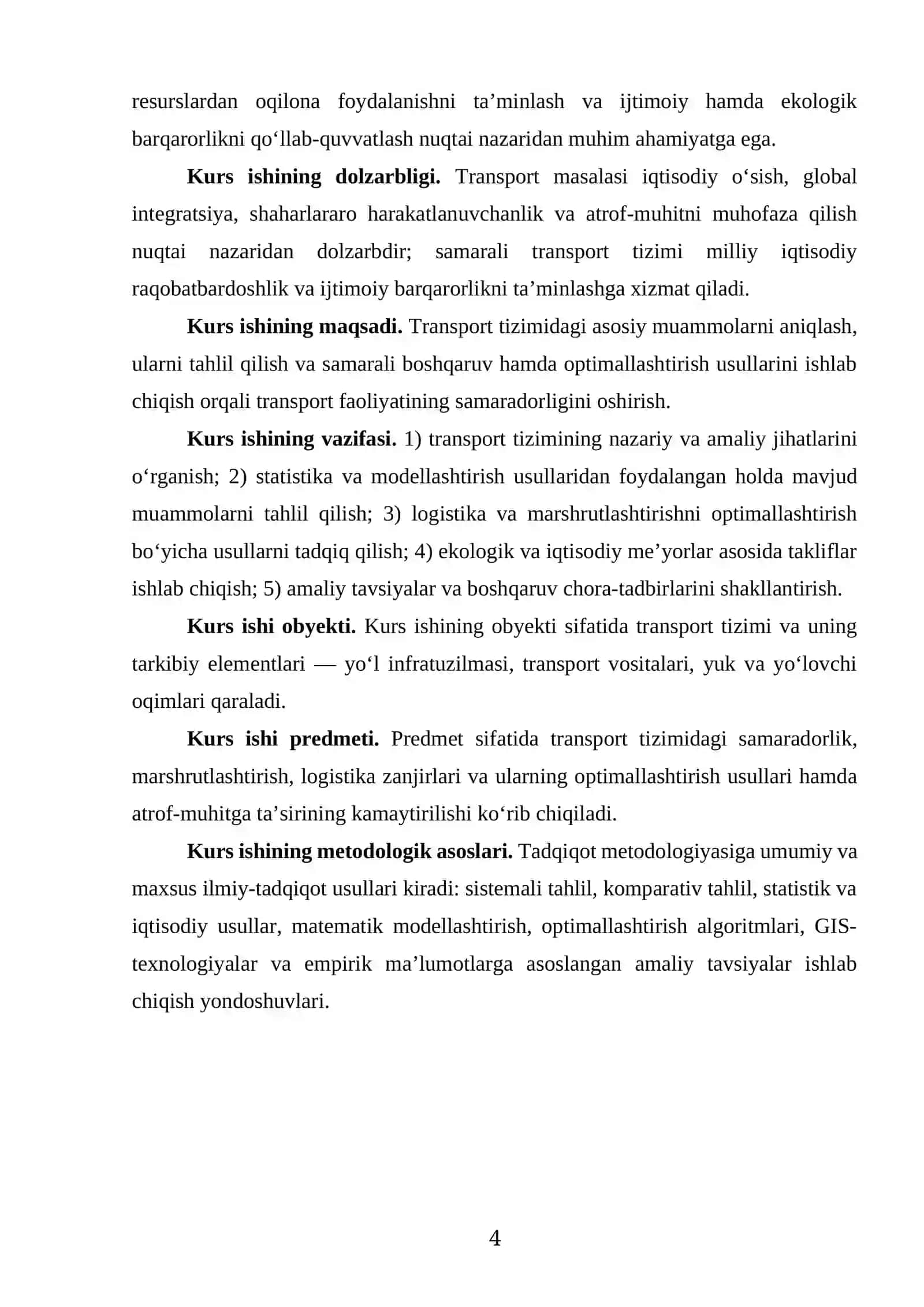Tranport masalasi kurs ishi 4