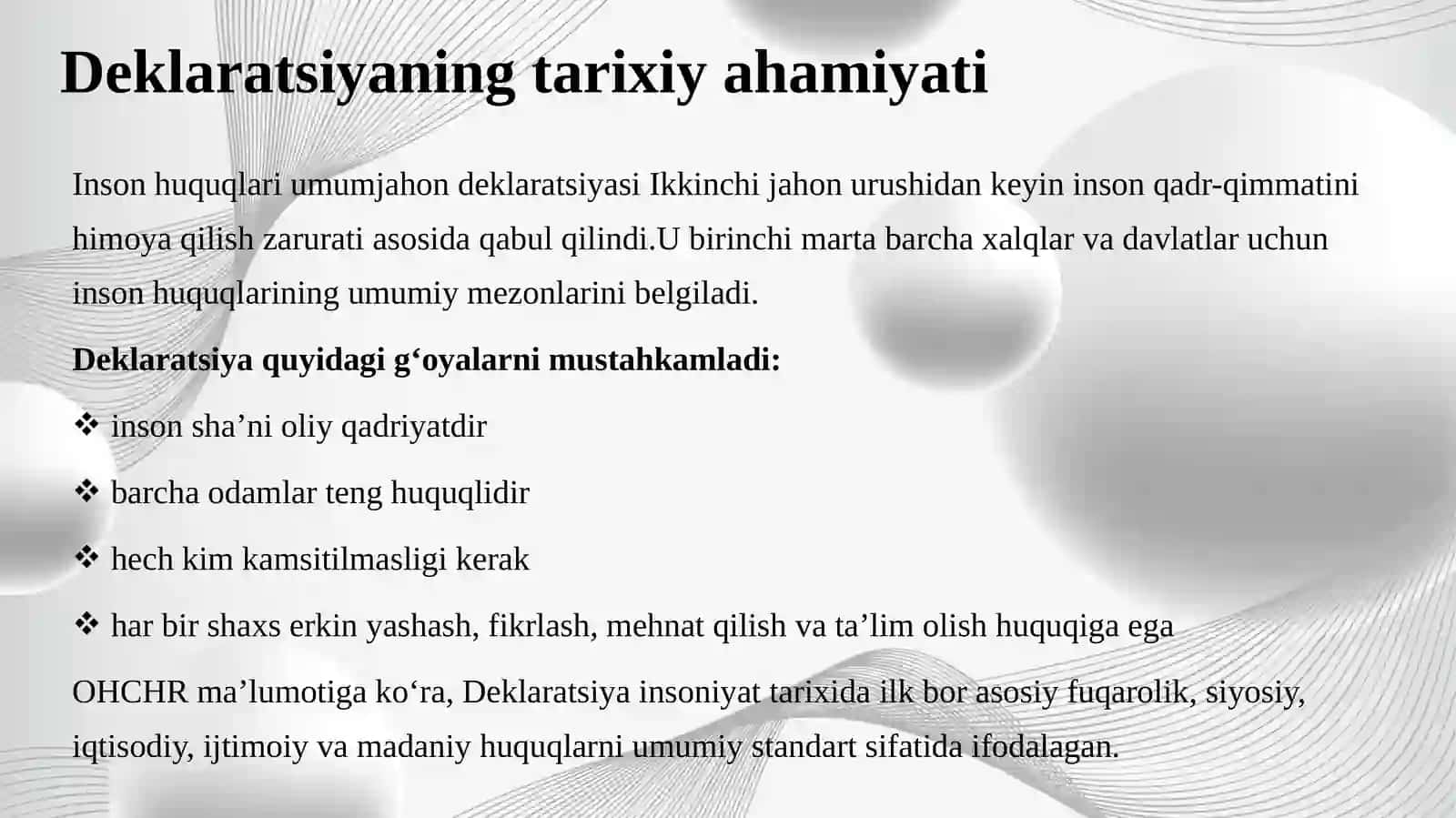 Inson huquqlari umumjahon deklaratsiyasi va inson huquqlari bo‘yicha xalqaro 4