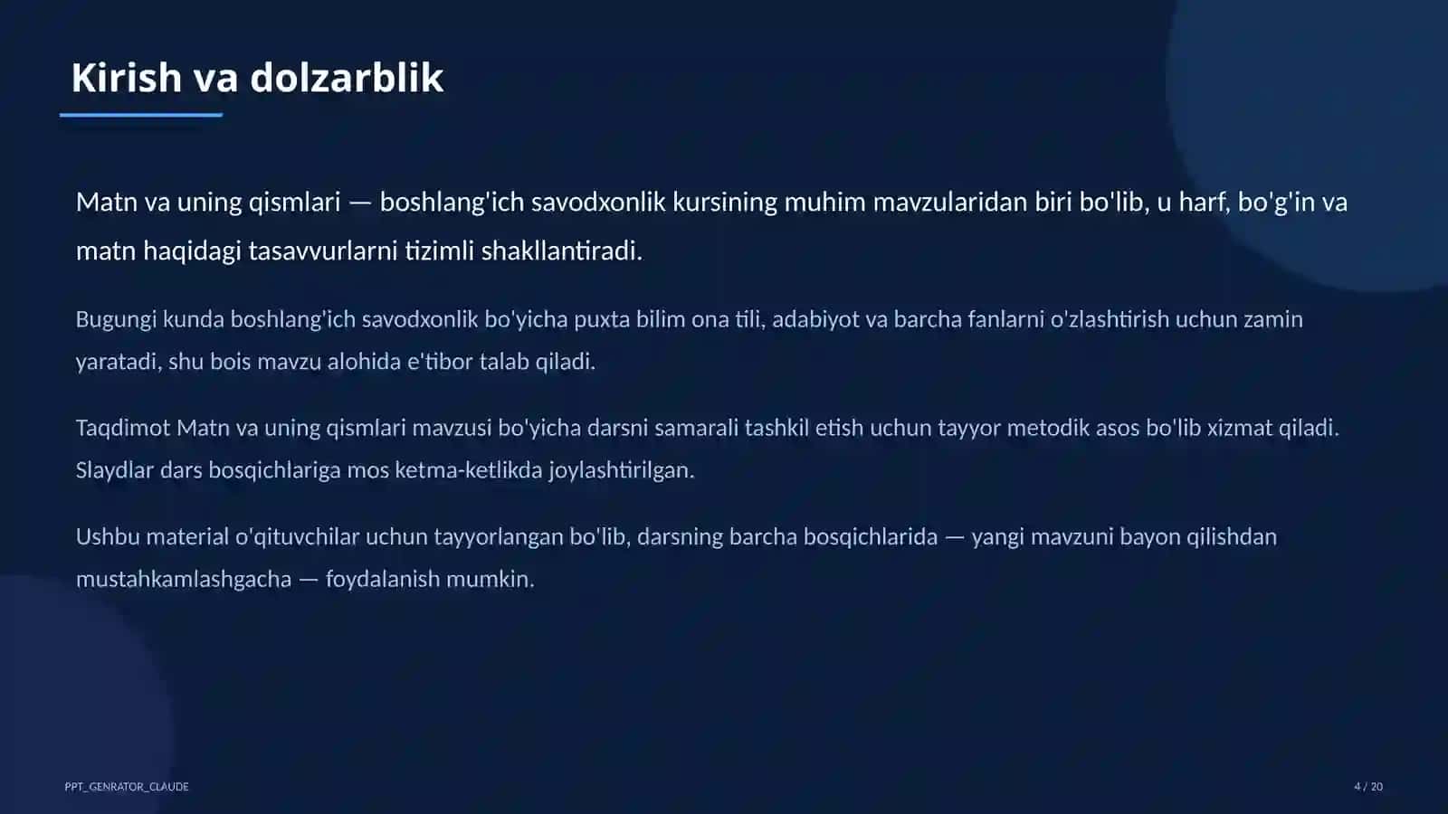 Matn va uning qismlari (3-sinf) 4