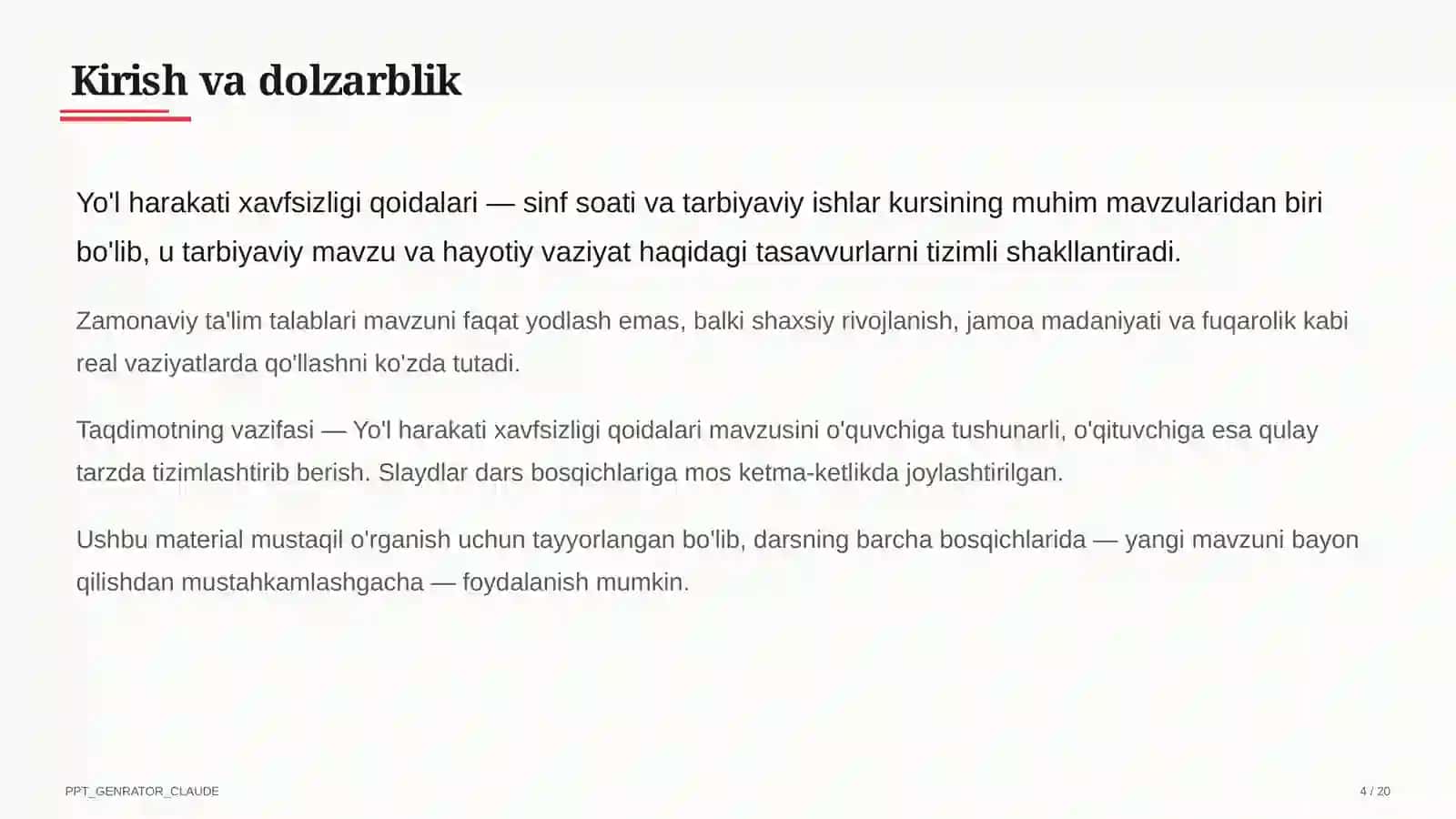 Yo'l harakati xavfsizligi qoidalari 4