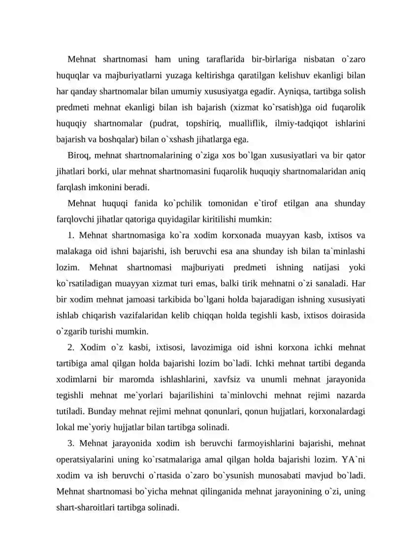 Mehnat Shartnomasi Tushunchasi va Turlari 4
