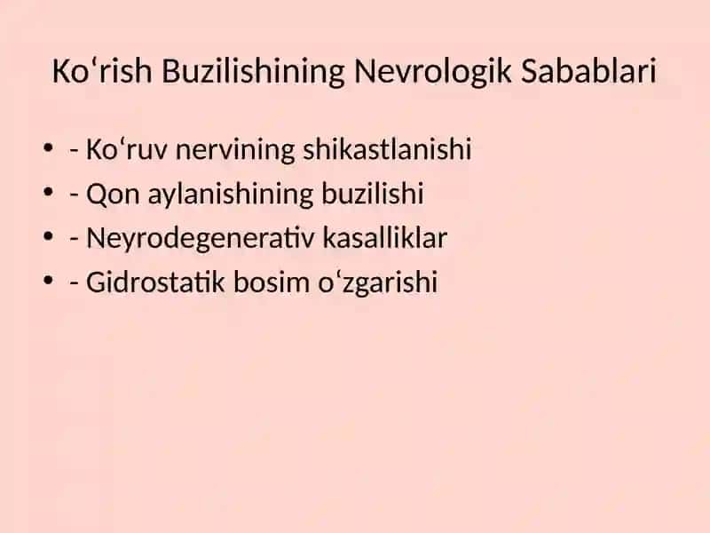 Ko‘rish BuzilishivaNevrologiya 4
