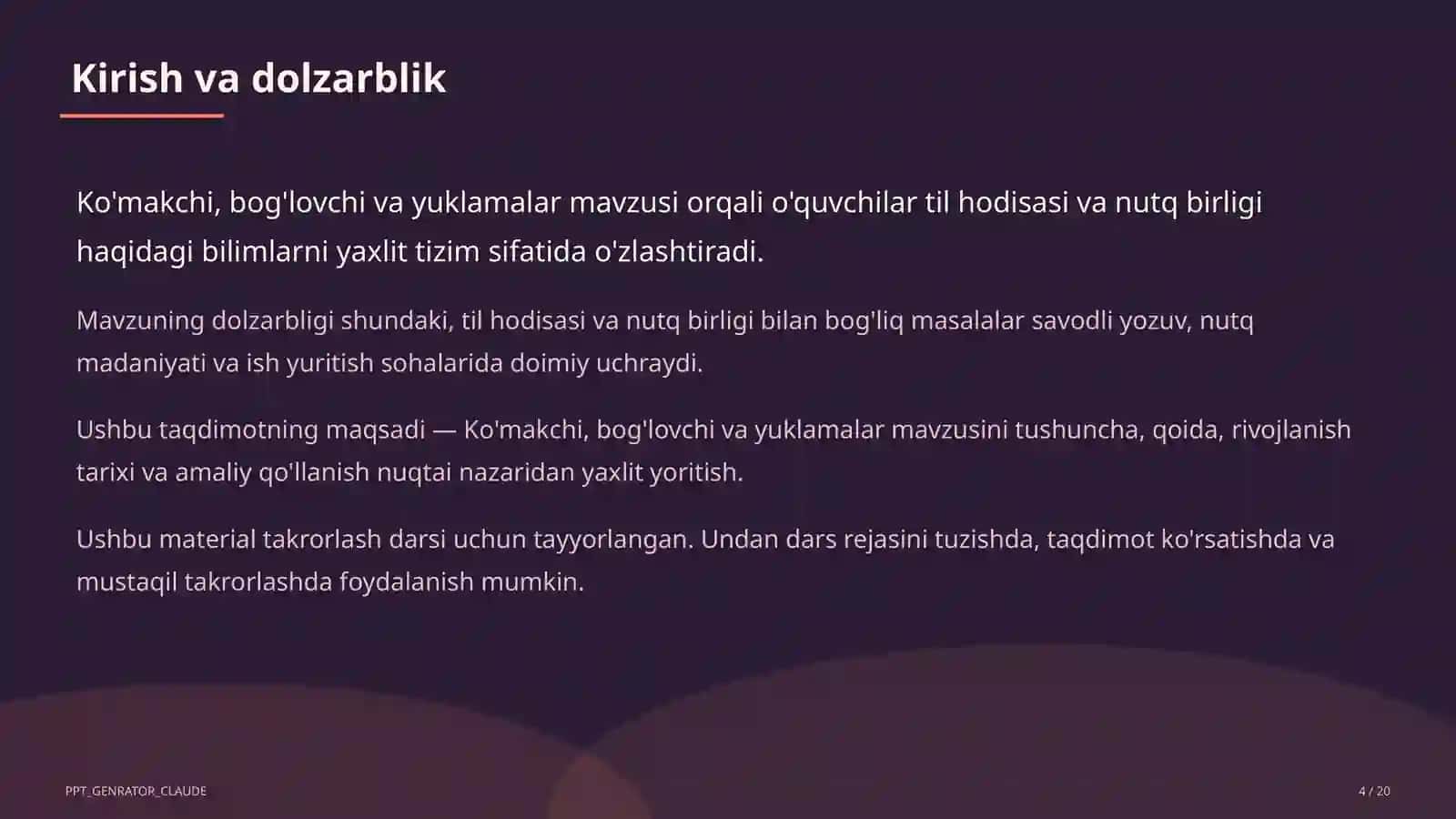 Ona tili (5–11) — takrorlash darsi uchun 4