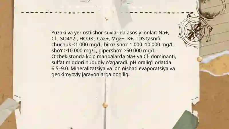 O'zbekiston sharoitida shór suvlarni chuchuklashtirish ğoyasini yaratish 4