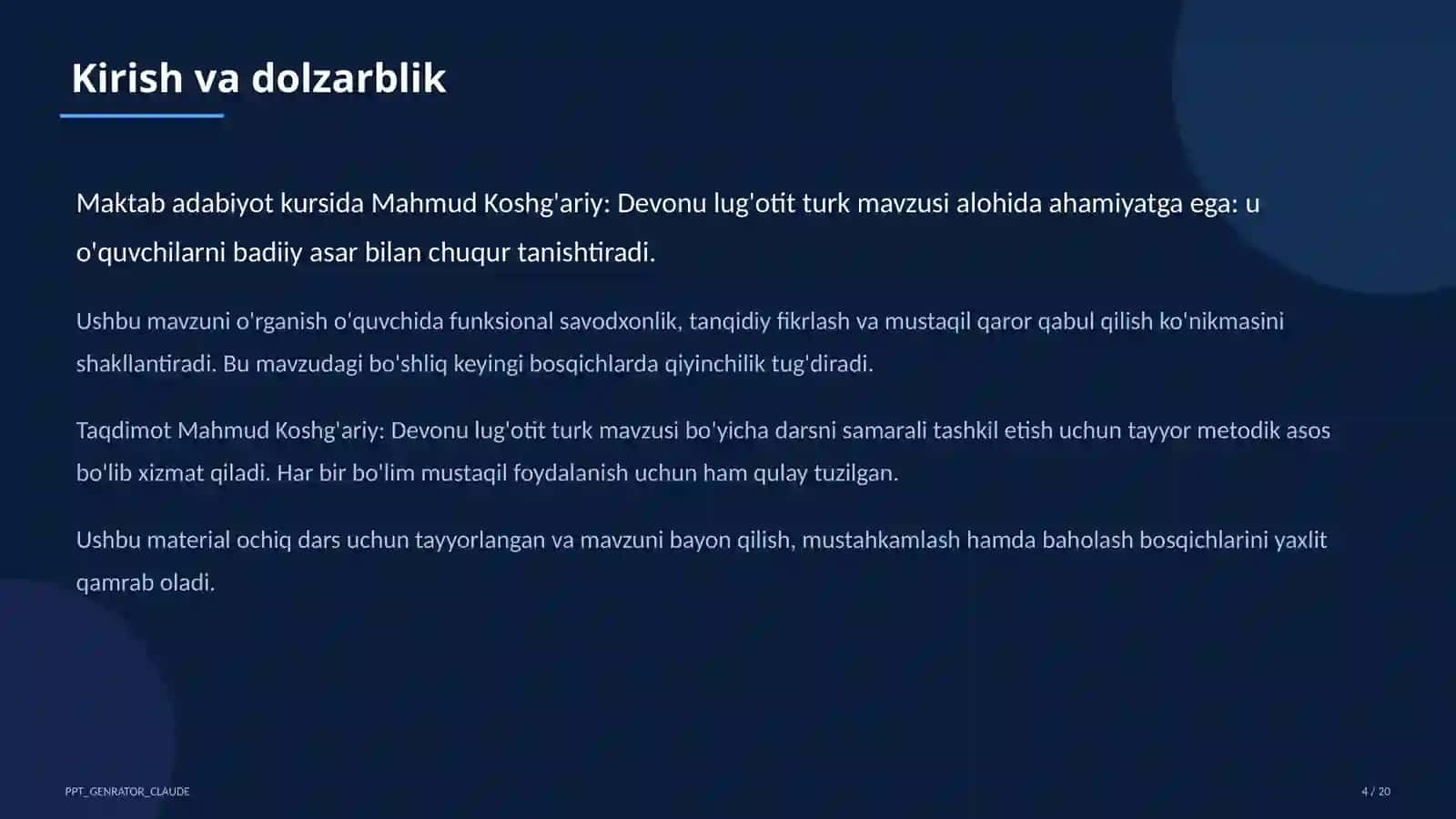 Mahmud Koshg'ariy: Devonu lug'otit turk (7-sinf) 4
