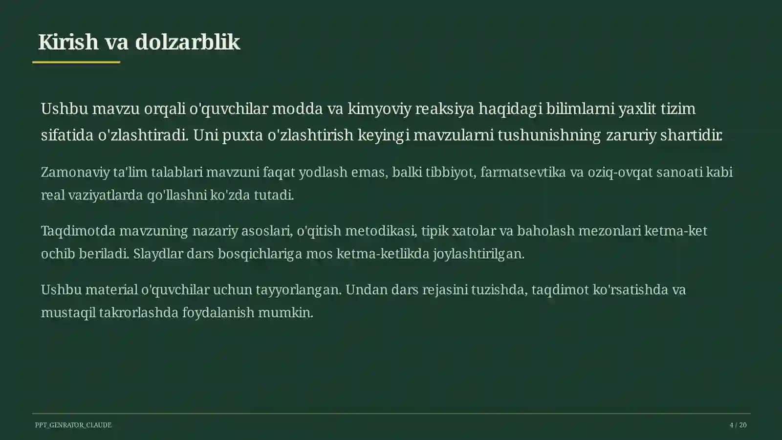 Moddalar va ularning xossalari: sof modda va aralashma (7-sinf) 4