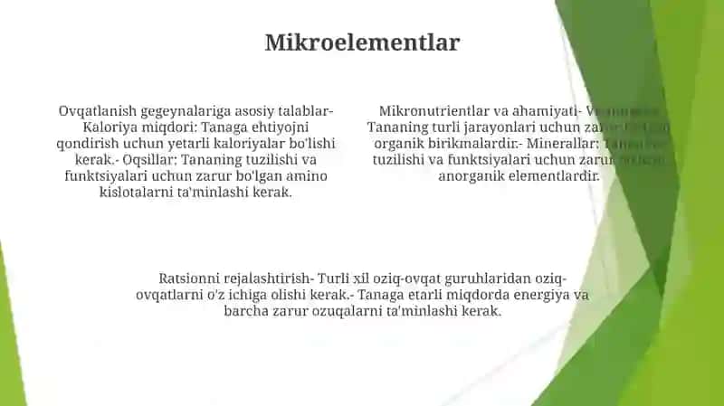 Ovqatlanish Gegeynasini Talablari Va Ratsiyoni 4
