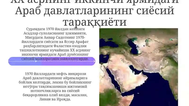 XX асрнинг иккинчи ярмидаги Араб мамлакатларининг ижтимоий-маданий ҳаёти 4