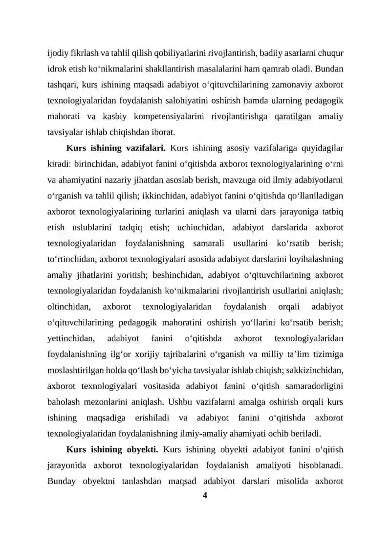 Adabiyot fanini o‘rganishda axborot texnologiyalaridan foydalanish pedagogik mahoratni oshirish omili 4
