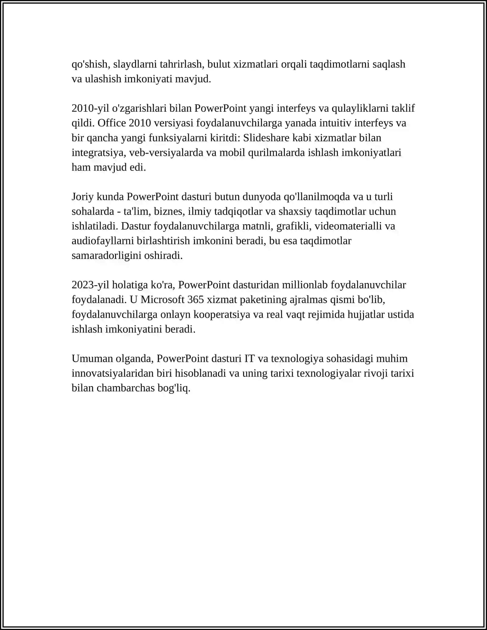 POWERPOINT DASTUR VA UNING IMKONIYATLARI 4