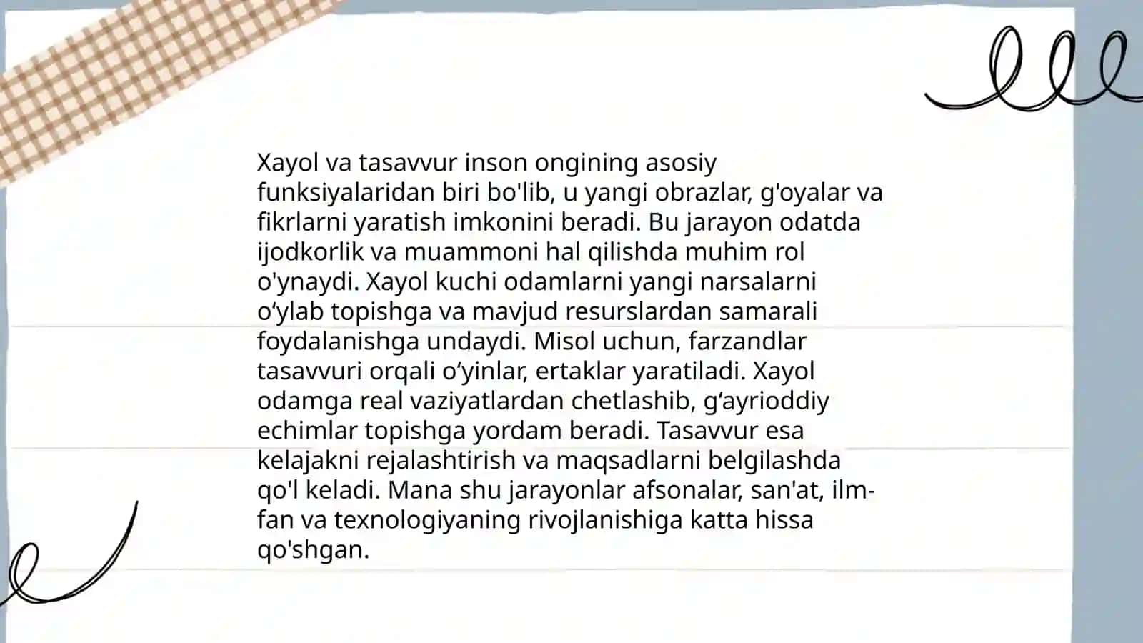 Xayol haqida tushuncha 4