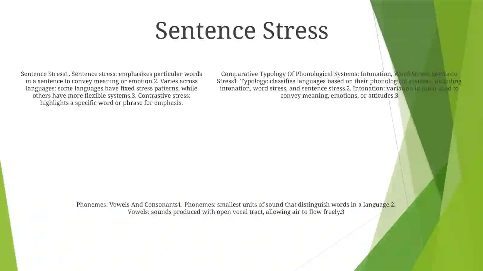 Comparative Typology Of Phonological Systems: Intonation, Word Stress, Sentence Stress 4