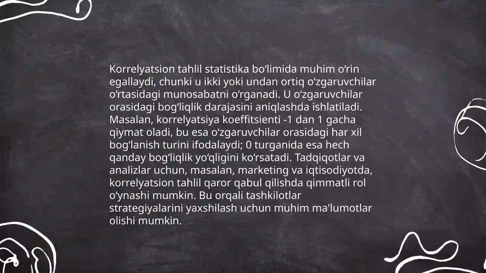 Korrelyatsion tahlilning tushunchasi 4