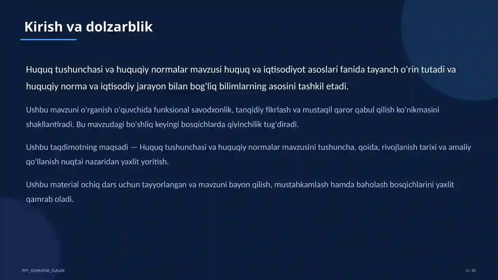 Huquq tushunchasi va huquqiy normalar (9-sinf) 4