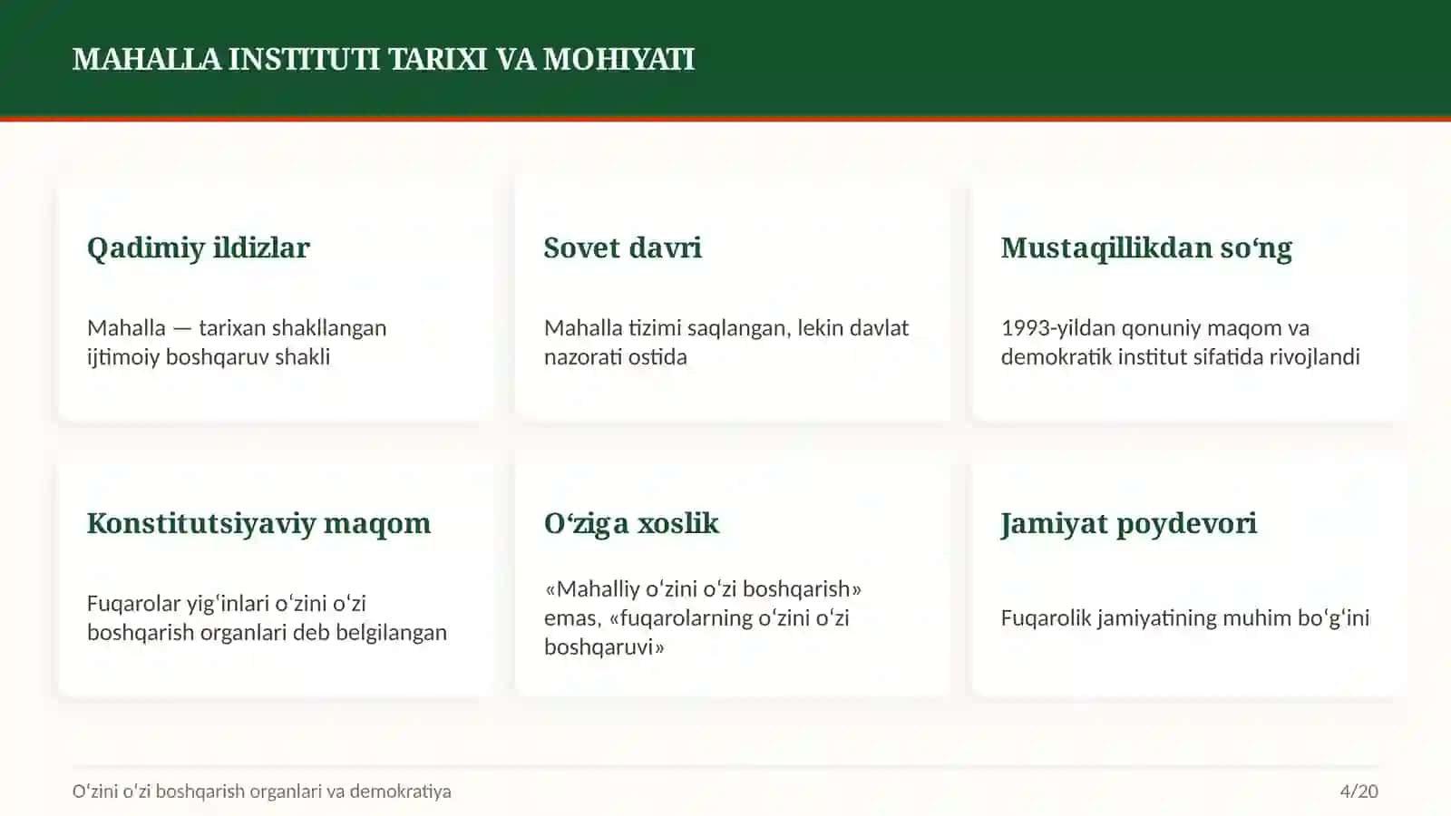 Oʻzini oʻzi boshqarish organlari va demokratiya 4