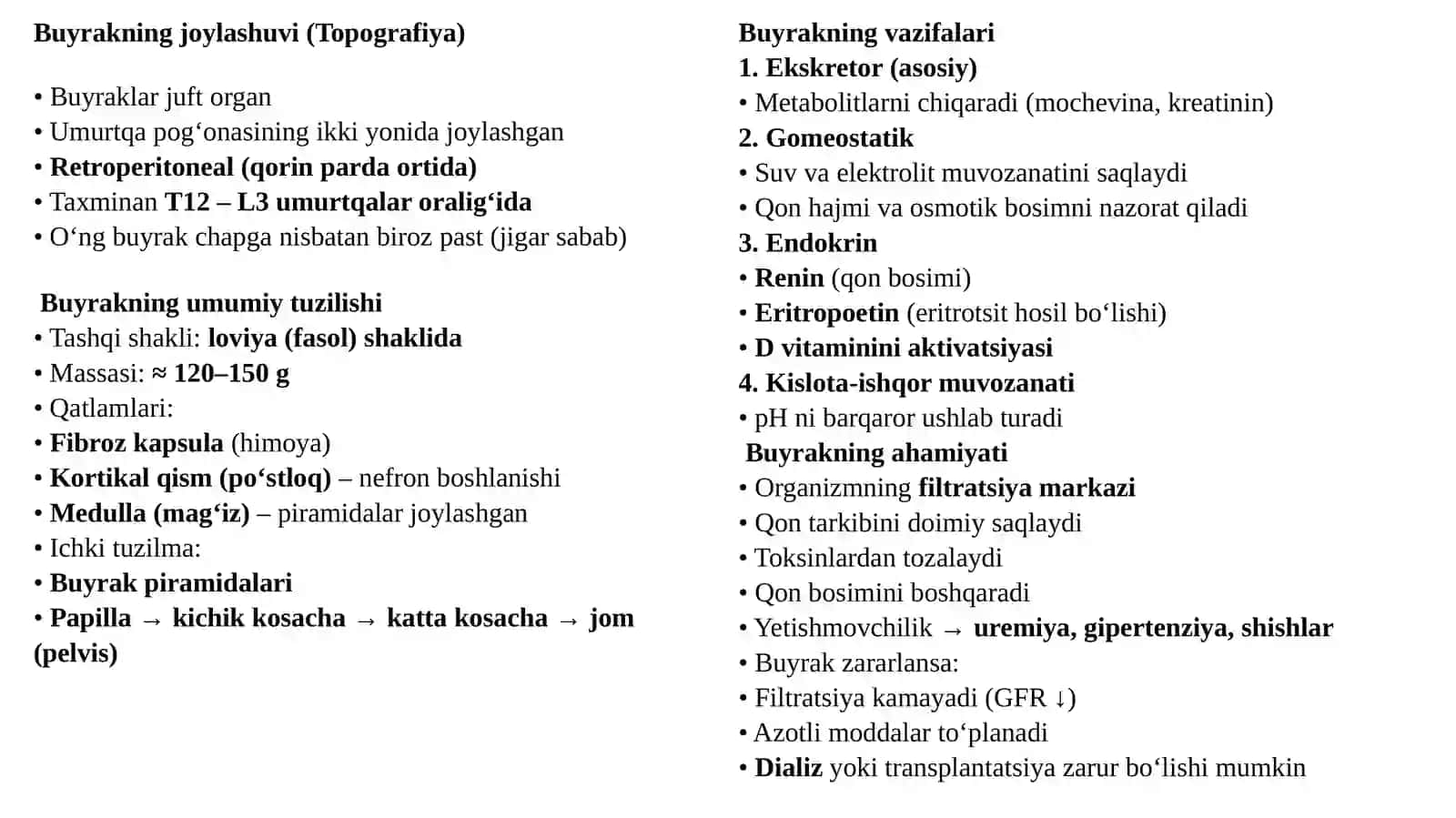 BUYRAKLAR VA AYIRUV TIZIMI FIZIOLOGIYASI 4