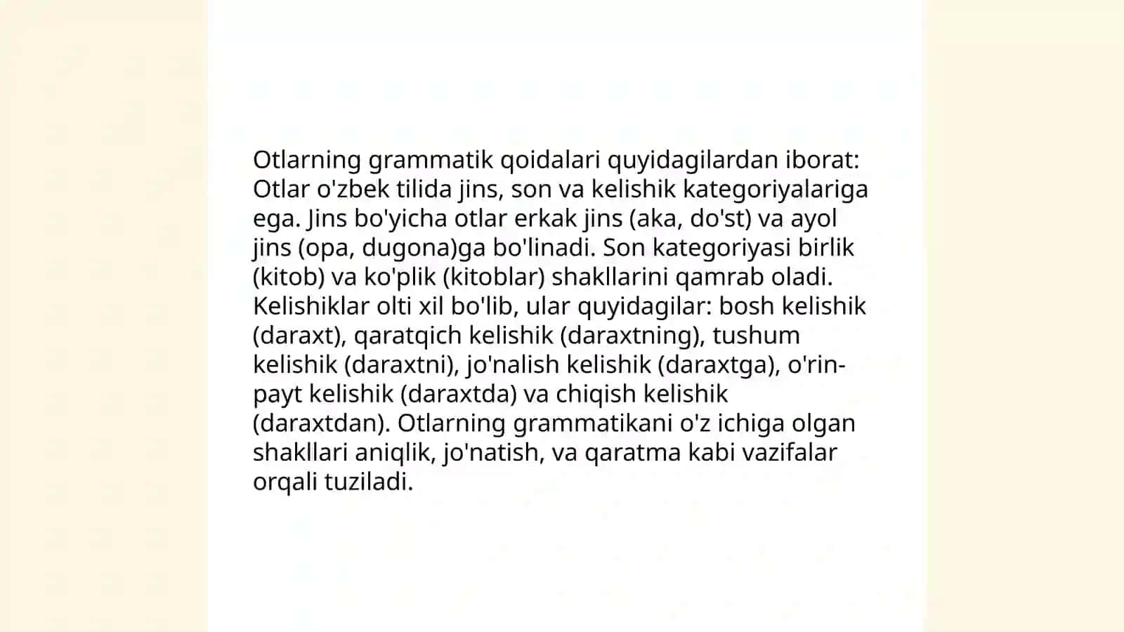 Ot, sifat sòz turkumlarini òrganish yuzasidan 3 - 4 - sinflar uchun metodik tavsiyalar ishlab chiqish 4